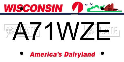A71WZE Wisconsin License Plate