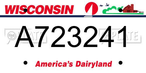 A723241 Wisconsin License Plate