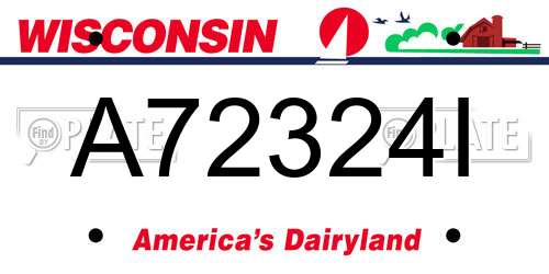 A72324I Wisconsin License Plate