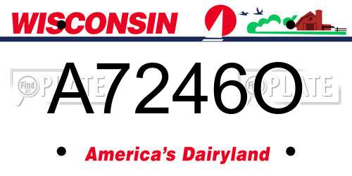 A7246O Wisconsin License Plate
