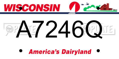 A7246Q Wisconsin License Plate