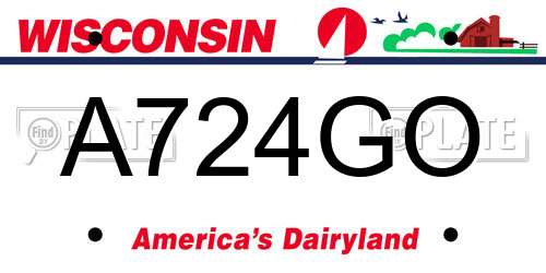 A724GO Wisconsin License Plate