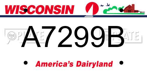 A7299B Wisconsin License Plate