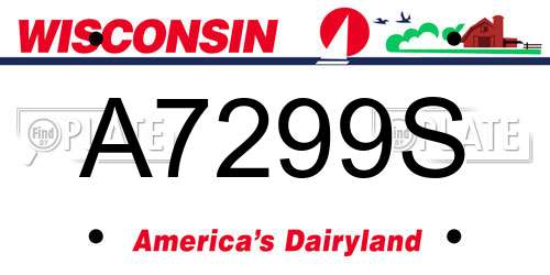A7299S Wisconsin License Plate