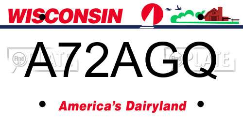 A72AGQ Wisconsin License Plate