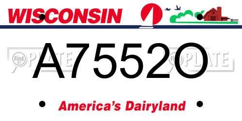A7552O Wisconsin License Plate
