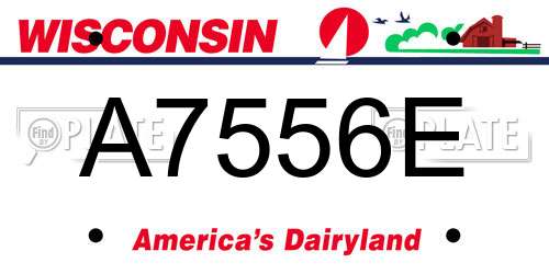A7556E Wisconsin License Plate