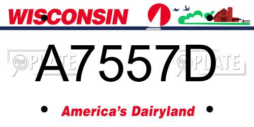 A7557D Wisconsin License Plate