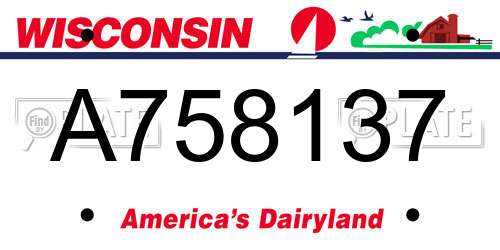 A758137 Wisconsin License Plate