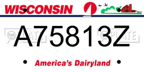 A75813Z Wisconsin License Plate