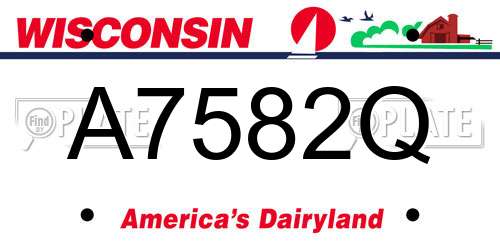 A7582Q Wisconsin License Plate