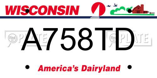 A758TD Wisconsin License Plate