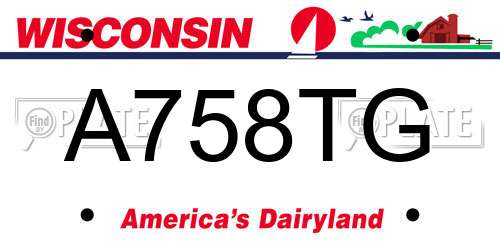 A758TG Wisconsin License Plate