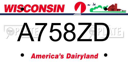A758ZD Wisconsin License Plate