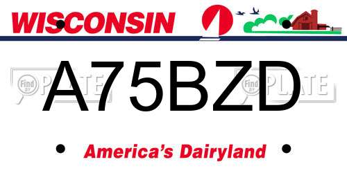 A75BZD Wisconsin License Plate