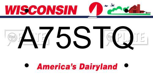 A75STQ Wisconsin License Plate