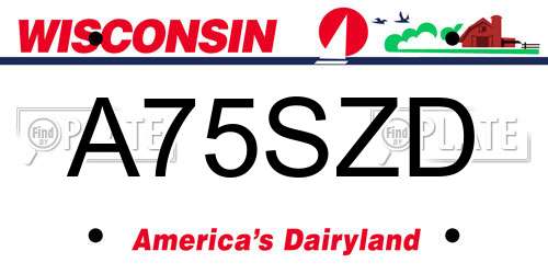 A75SZD Wisconsin License Plate
