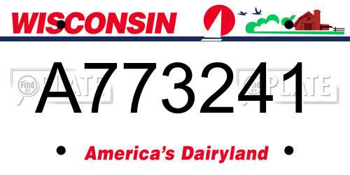 A773241 Wisconsin License Plate