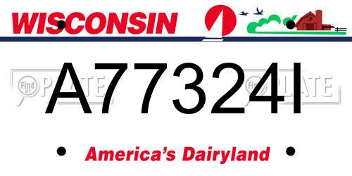 A77324I Wisconsin License Plate