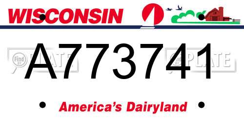 A773741 Wisconsin License Plate