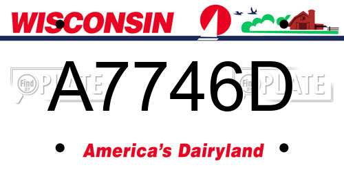 A7746D Wisconsin License Plate