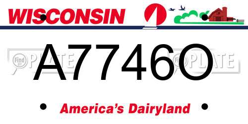 A7746O Wisconsin License Plate