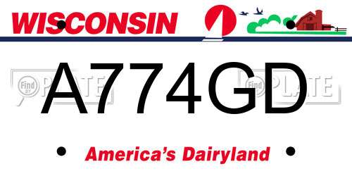 A774GD Wisconsin License Plate