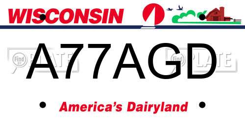 A77AGD Wisconsin License Plate
