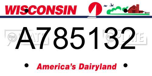 A785132 Wisconsin License Plate