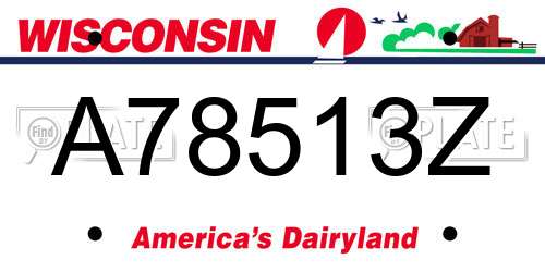 A78513Z Wisconsin License Plate