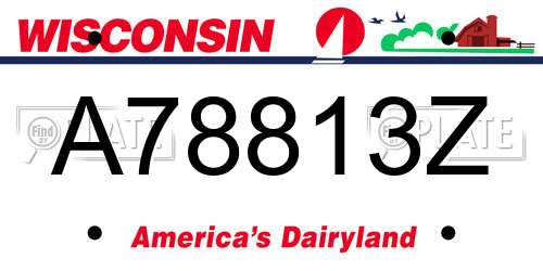 A78813Z Wisconsin License Plate