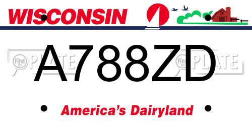 A788ZD Wisconsin License Plate