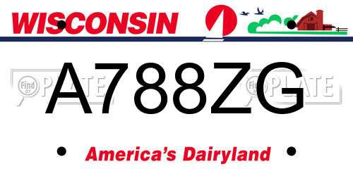A788ZG Wisconsin License Plate