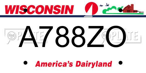 A788ZO Wisconsin License Plate