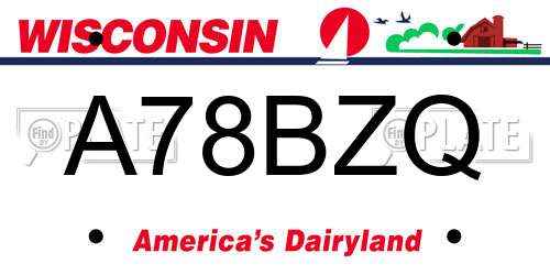 A78BZQ Wisconsin License Plate
