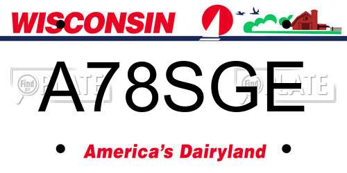 A78SGE Wisconsin License Plate