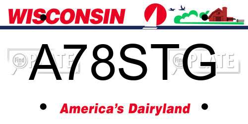 A78STG Wisconsin License Plate