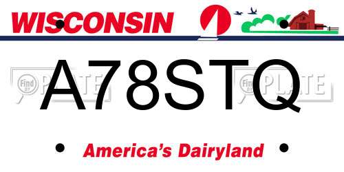 A78STQ Wisconsin License Plate