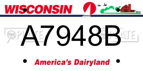 A7948B Wisconsin License Plate