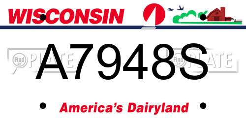 A7948S Wisconsin License Plate