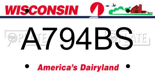 A794BS Wisconsin License Plate