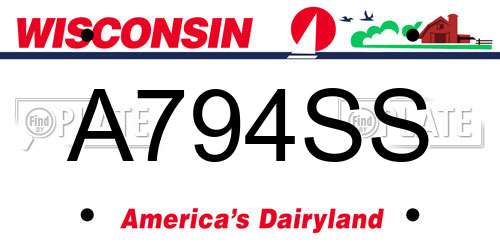 A794SS Wisconsin License Plate