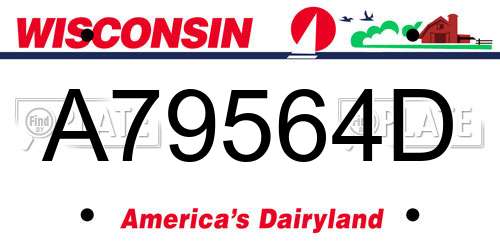 A79564D Wisconsin License Plate