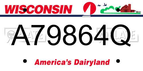 A79864Q Wisconsin License Plate