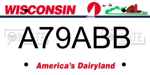 A79ABB Wisconsin License Plate