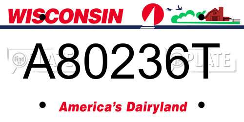 A80236T Wisconsin License Plate