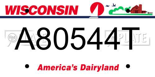 A80544T Wisconsin License Plate