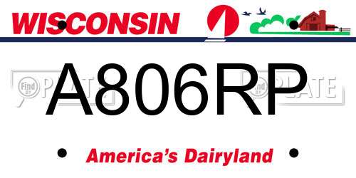 A806RP Wisconsin License Plate
