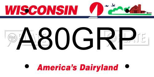A80GRP Wisconsin License Plate