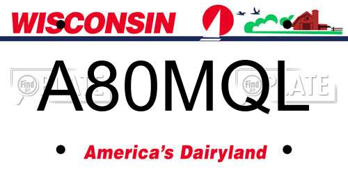 A80MQL Wisconsin License Plate